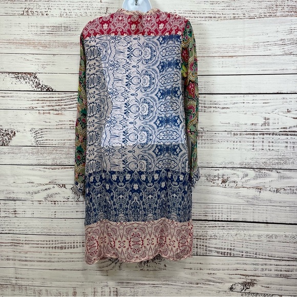 Johnny Was Multicolor Floral Button Long Sleeve Dress - Picture 9 of 14